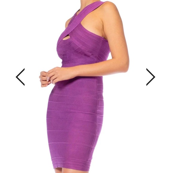 Herve Leger bandage light purple bodycon dress - Picture 3 of 11